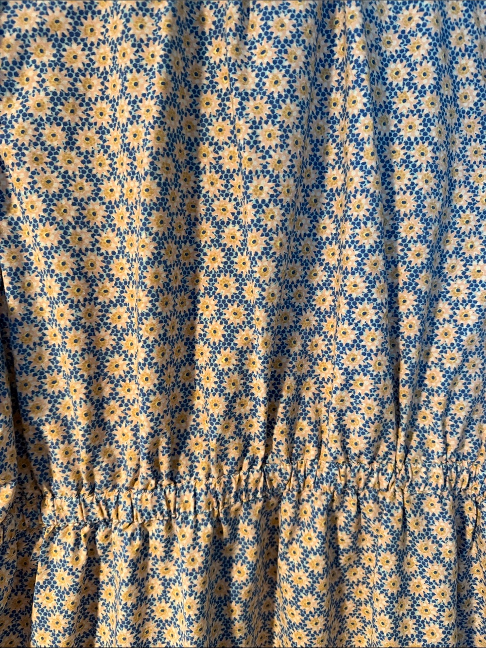 Anthropologie Blue and Cream Daisy Ruffle Tunic - Picture 3 of 3